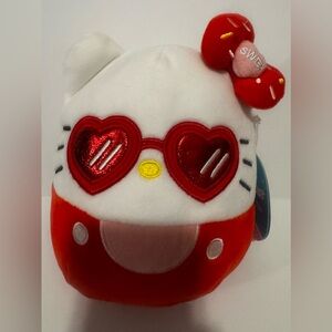Hello Kitty Plush with Heart-Shaped Red Sunglasses